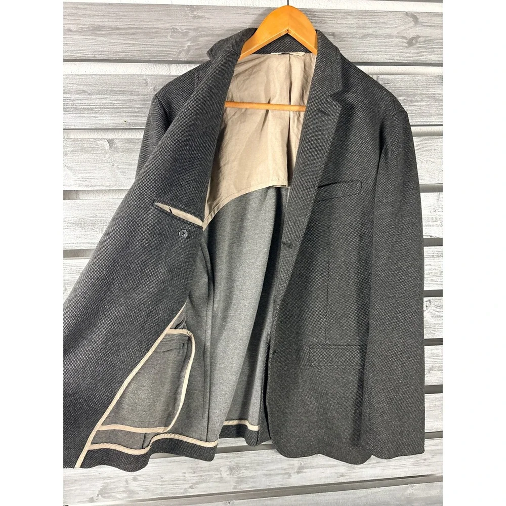 Banana Republic Heritage Mens Gray Tweed Knit 3 Button Blazer Sport Coat M